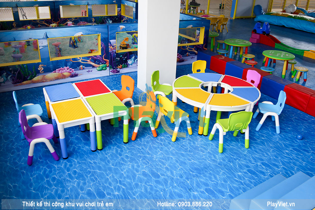 Xếp hình lego khu vui chơi trẻ em trong nhà 475m2 SaiGon Center Bình Dương