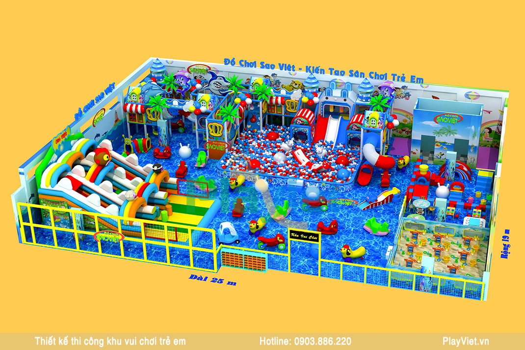 Thiết kế khu vui chơi trẻ em trong nhà 475m2 SaiGon Center Bình Dương
