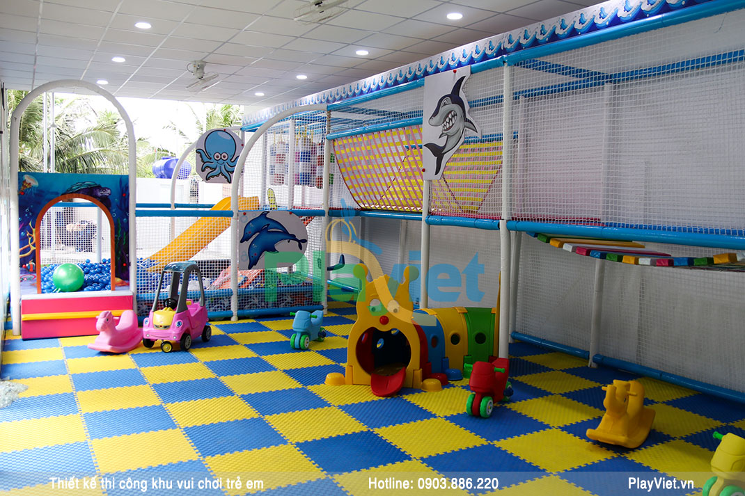 thiết kế thi công khu vui chơi trẻ em trong nhà 150m2 Hồng Huệ Bến Tre 1
